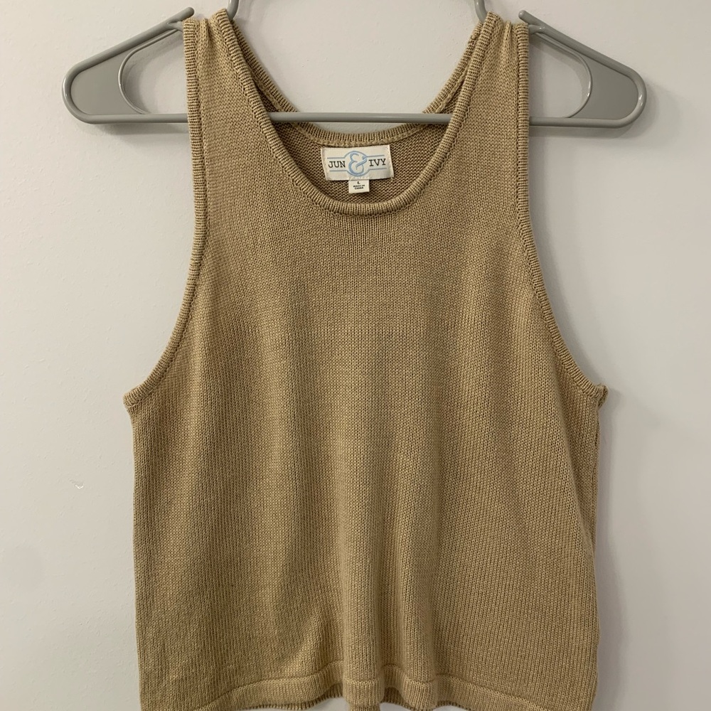 Beige Knit Tank Top